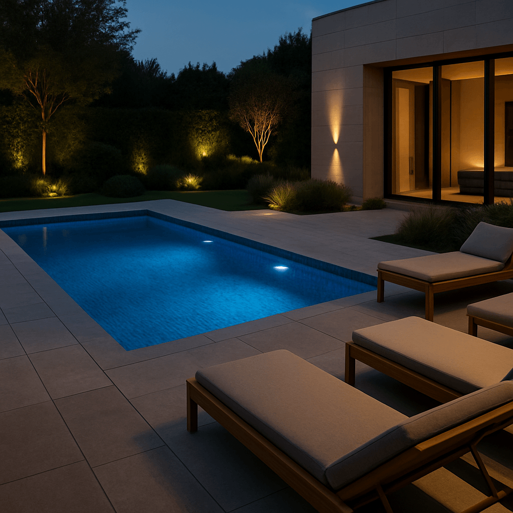 Mosaik-Pool mit Steinterrasse